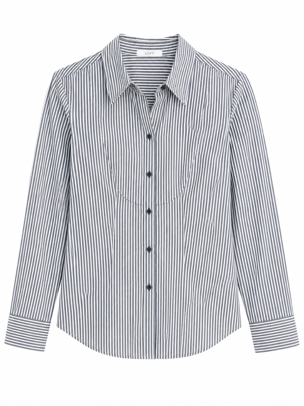 Opus Gray & White Vertical Stripe Button-Down Shirt